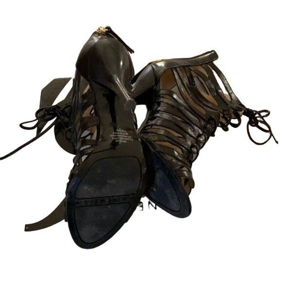 Nine West Kenzie Black‎ Strappy Sandals Sz 6 - Picture 4 of 8